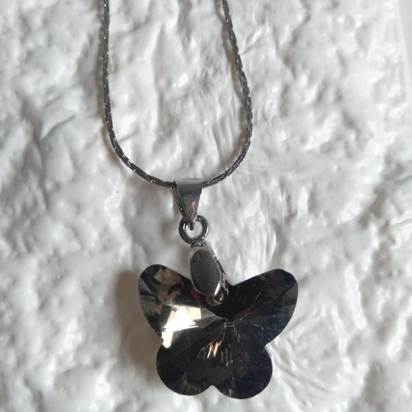NWT  Black Diamond Necklace Butterfly style - Picture 1 of 1